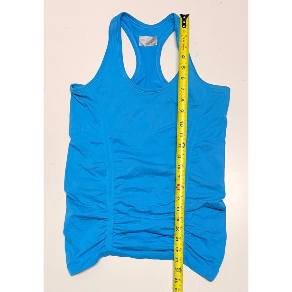 Athleta Chi Tank Top Blue Ruched Racerback Activewear Yoga Shirt Style 643266 M‎